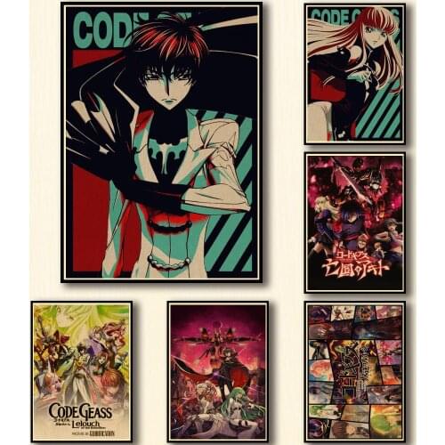 WTQ Canvas Painting Anime Posters Code Geass One Piece Poster Wall Decor Retro Poster Wall Art Picture Room Decor Home Decor