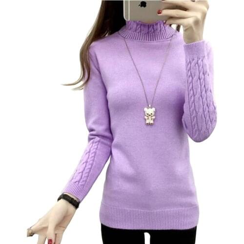 Women Turtleneck Sweater Autumn Winter Women Long Sleeve Knitted Women Sweaters Pullovers Female Jumper Tricot Tops Bottoming