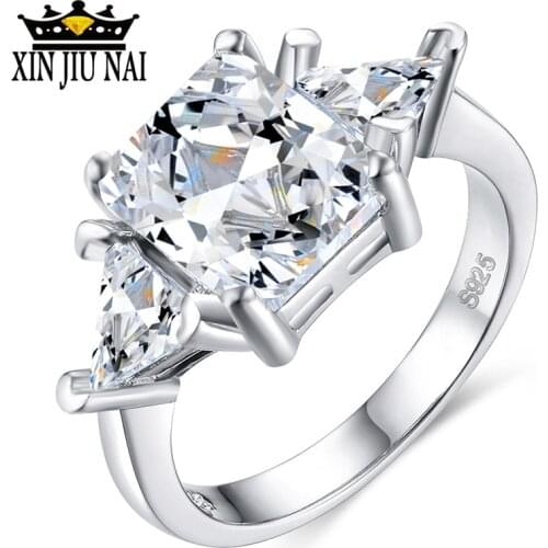 2019 Engagement AAAAA Cubic Zircon Fashion Rings Real 925 Anillos Silver Wedding Ring Bridal Jewelry For Women Amethyst Ring