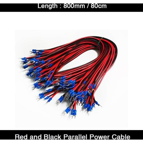 5Pcs/Lot 800mm / 80cm Pure Copper Power Supply Cable Power Cord Power Wire Red and Black for Indoor Outdoor LED Display Screen