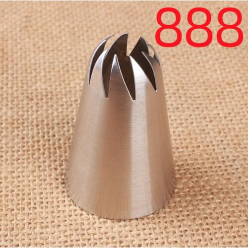 888# Crooked 9-Tooth Cream Decorating Mouth 304 Stainless Steel Baking DIY Tool Extra Large