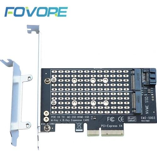 PCI Express to M.2 M2 Adapter SATA M.2 SSD PCIE Adapter NVME PCIE Adapter SSD M2 to SATA PCI-E Card M Key +B Key