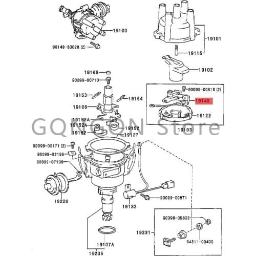 CAR Distributor Contact 1983-1993 Toy ot aSTA RLE T COR OLL A SED/LB SPR INT ER HIA CE VAN,COM MUT ER