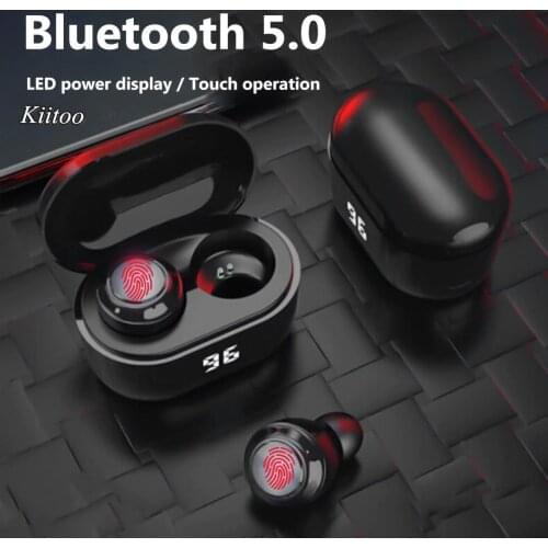 Bluetooth Wireless Headphones with Mic Sports Waterproof TWS Bluetooth Earphones Touch Control Wireless Headsets Earbuds Phone