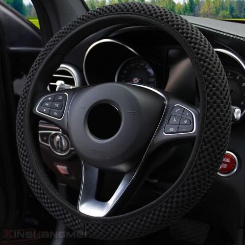 Car Steering Wheel Cover Breathable Anti Slip Steering Covers Suitable 37-38cm Auto Steering Wheel Protective Decoration