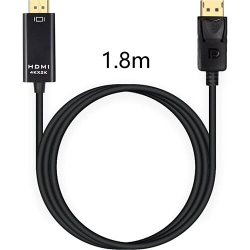 DisplayPort to HDMI Cable 1.8M 1080P Display Port DP to HDMI Cable for Connecting Laptop to HDTVs Projectors