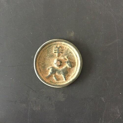 Ancient bronze, twelve Chinese zodiac sheep, small bronze mirrors, antiques Collectibles