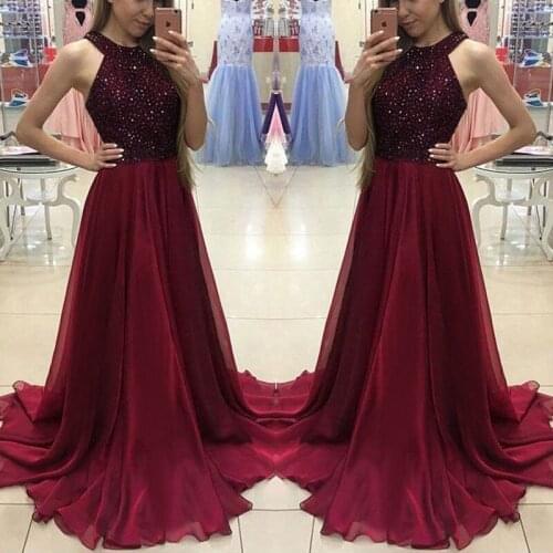 Elegant Women Sequins Halter Maxi Dress Formal Party Sleeveless Dress Ladies High Waist Tulle Tutu Sundress 2020 New Women Dress