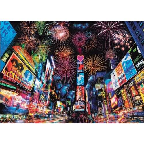 New York night street time Square Fireworks background High quality Computer print scenic backdrop
