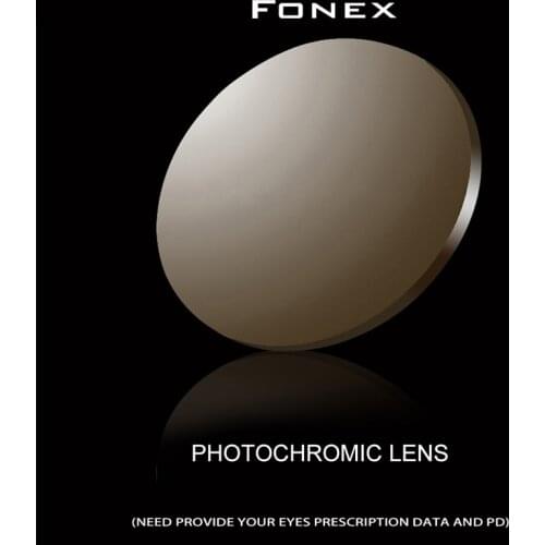 FONEX 1.56 1.61 1.67 Photochromic Prescription CR-39 Resin Aspheric Glasses Lenses Myopia Sunglasses Lens Lentes