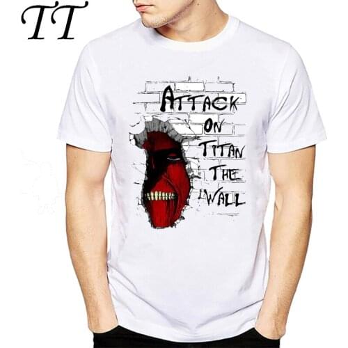 Attack On Titan The Wall T-Shirt 2019 Fashion T Shirt Hip Hop Short Sleeve Devil Printed Top Tees Clothing
