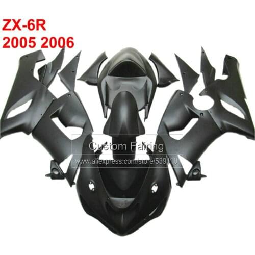 Nice Motorcycle kit for Kawasaki zx6r zx 6r Ninja 2005 2006 05 06 all matte black fairings fairing RG96