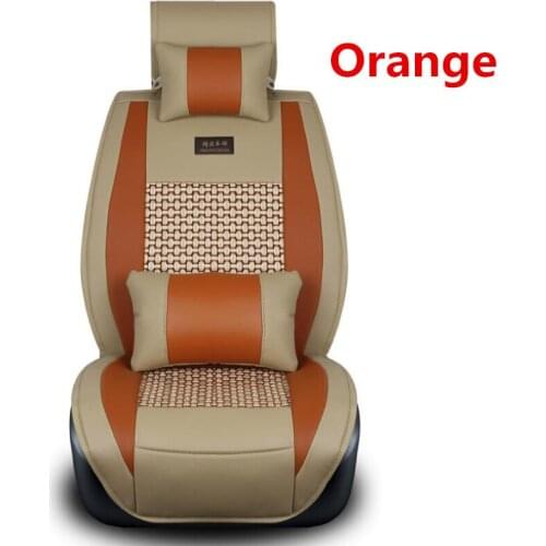 PU Leather Auto Front Back Car Seat Cover Protector Pad Mat Fit Most Car Breathable Summer Cool Seat Cushion