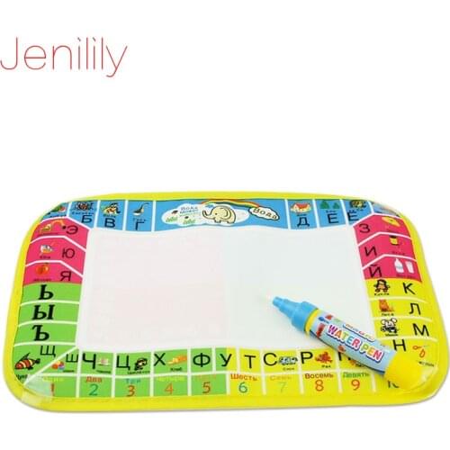 2 Styles Magic Water Drawing Board with Coloring Pen Russian Letter Alphabet Doodle Mat Painting Educational Toys for Kids Gift