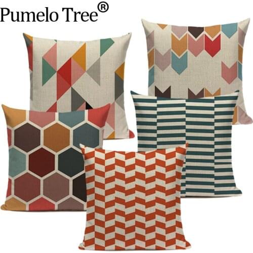 Colorful Nordic Geometric Pillow Case Cover Camping Bedding Cushion Cover Custom Quality Farmhouse Home Decor Throw Pillow Cover