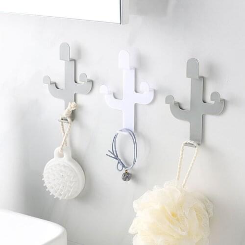 Storage Hook Sticking Kitchen Organizer Cactus-shaped Hanging Hook for Kitchen Bathroom