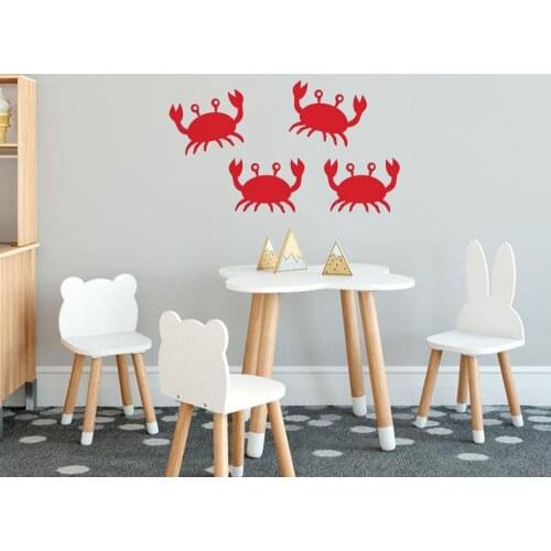 Makeyes Crabs Wall Stickers Home Kids Rooms Wall Decor Sea Animals Wall Decals Vinyl Art Decoration Kids Wall Sticker Crabs Q232