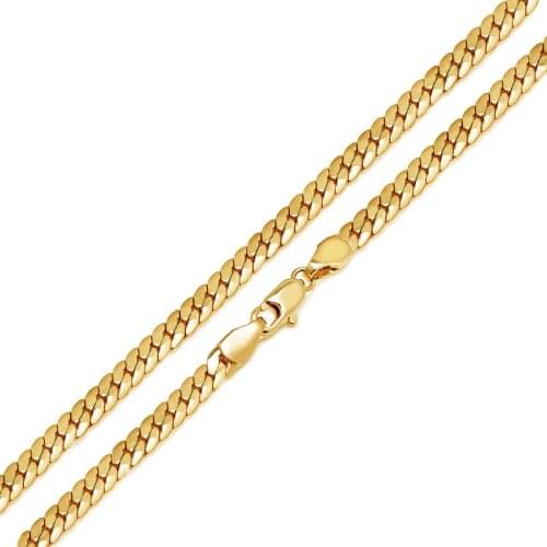 MxGxFam ( 50 cm x 4 mm ) Gold Color Snake Chain Necklaces for Men 20 inch Fashion Jewelry Nickel Free
