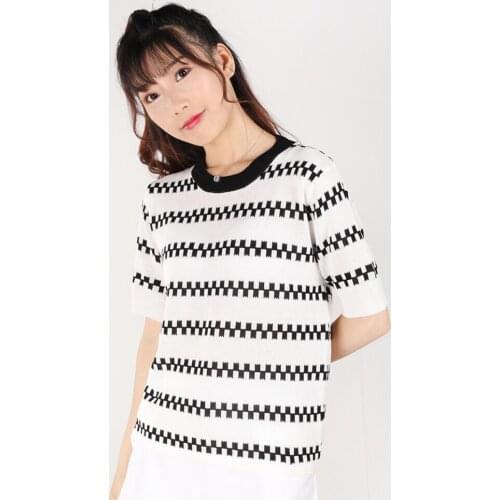 Latest 2021Summer Womens T-shirt Short Sleeve Ice Silk Slim Knitted Blouse Sweatshirt Breathable Sexy Female High Quality Card