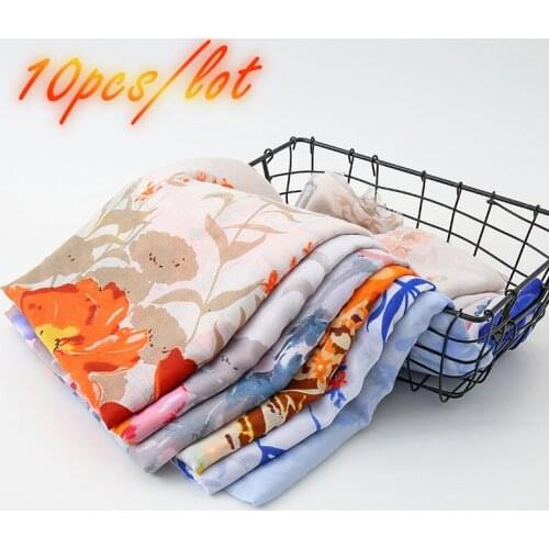 New Arrival Printed Floral Cotton Scarf Women Muslim Hijab Large size Spring Autumn Viscose Scarves Long Shawls 10pcs/ lot
