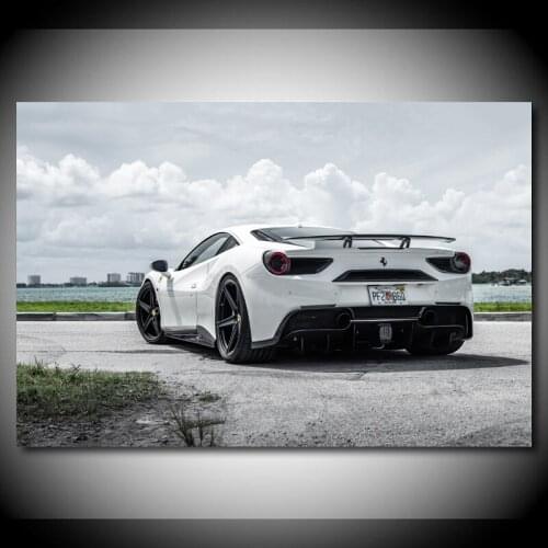 Ferraris 488 GTB Super Car Wallpaper HD Prints Poster Canvas Painting Art Modern Wall art Picture Home Decorations