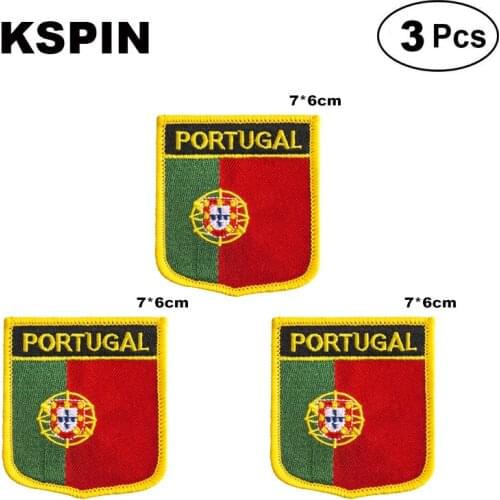 Portugal Shiled Shape flag patches national flag patches for Cothing DIY Decoration
