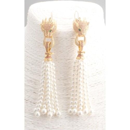 GrayBirds Luxury Shell Pearl Earrings Fuchsia Hot Pink Color High Quality Jewelry For Anniversary Gifts For Party GE4881