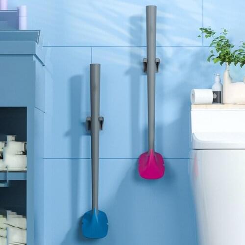 Bathroom Silicone Toilet Brush Holder Wall-Mounted Scrubber WC Accessories Bathroom Set Cleaing Brush Tool Household