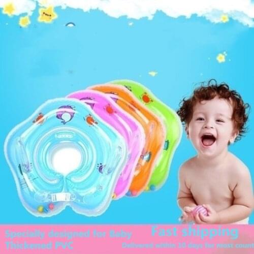 Cute Swimming Ring Baby Accessories Neck Ring Tube Safety Infant Float Circle for Bathing Inflatable Water Fun Toys