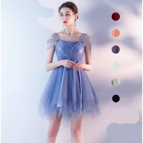 Sweet Memory Champagne White Pink Bridesmaid Dresses Purple Cheap Short Party Prom Dress SW0030 Grape