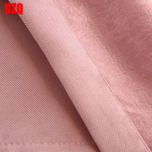 Dark Blue Thick Blackout Curtains for The Living Room Ready Made Drapery Solid Design Pink Grey