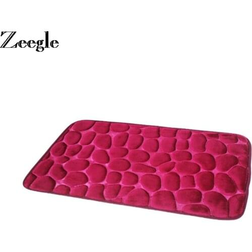 Zeegle Floor Mat Door Mat Kitchen Carpet Entrance Rug 3D Stone Pattern Doormat Home Decor Living Room Carpet Bathroom Rug