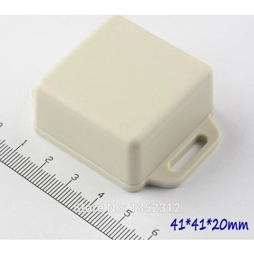 100 pcs/lot 41*41*20mm housing DIY outlet box small plastic box with ears DIY project box for electronic pcb abs junction box
