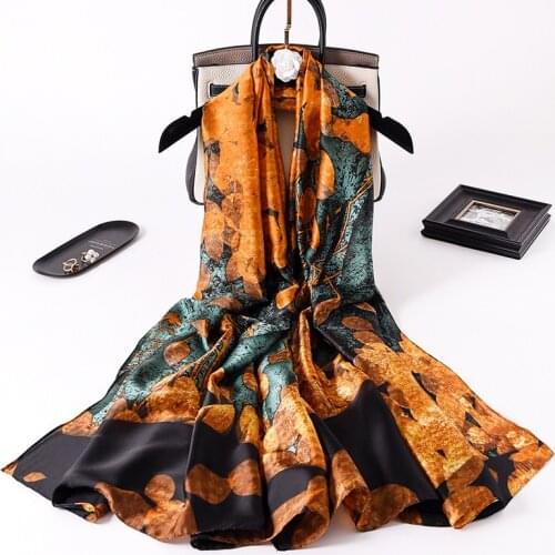 2021 Lady Dustproof Handkerchief New Sunscreen 180X90CM Silk Scarves Korean Style Oil Painting Shawls Summer Print Beach Towel