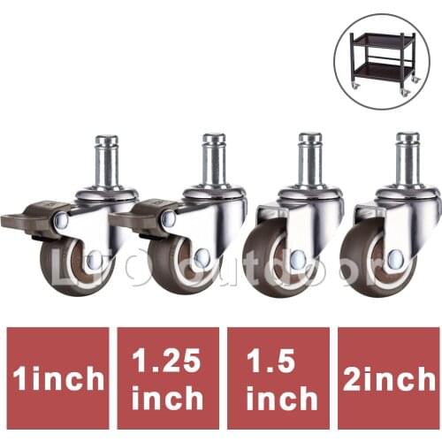 Super Mute Wheels Casters,TPE Wheel Diameter,Anti-wrap Wheel,1/1.25/1.5/2inch,For Table,Sofa,Showcase,Furniture Hardware