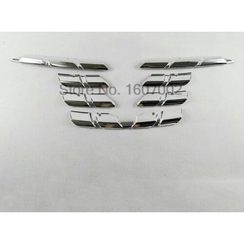 7pcs/set Free shipping For Renault Kadjar 2016 ABS Chrome Car Front Grille Grill Decoration Cover Trim Car Styling