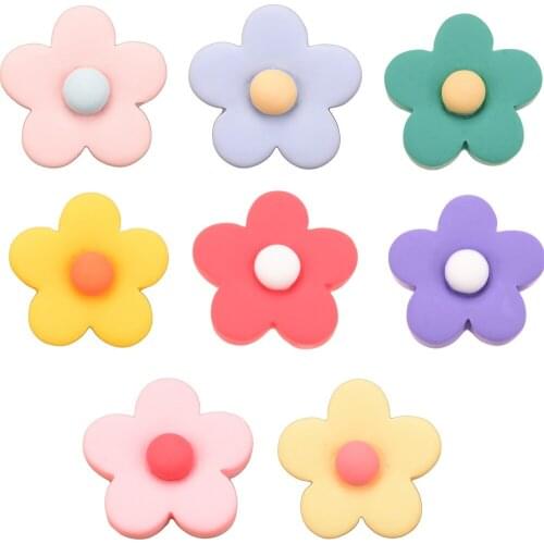 400PCS Cute Resin Flower Boutique Hair Accessories Clay for Hair Bows Center Hair Bows Supplies No Hairclip for Barrette