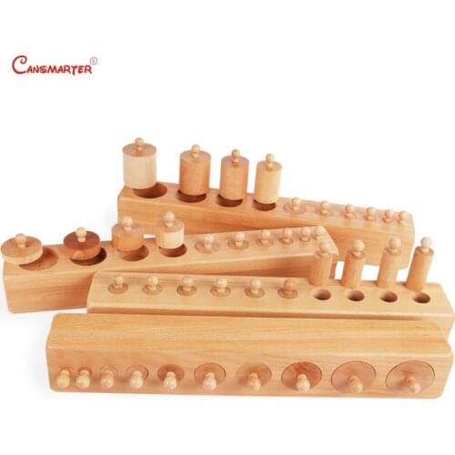 Montessori Premium Knobbed Cylinder Blocks Teaching Toys for Children Preschool 3-6 Years Sensorial Games Montessori SE001-3
