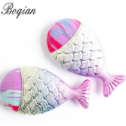 BQAN 1 PCS Cosmetic Mermaid Brush Professional Makeup Brushes Maquiagem Foundation Contour Fish Brush Make Up Tool