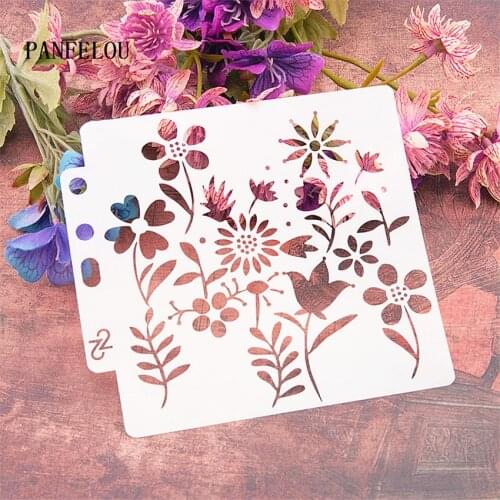 Flower seedlings scrapbook stencils spray plastic mold shield DIY cake hollow Embellishment printing lace ruler valentine