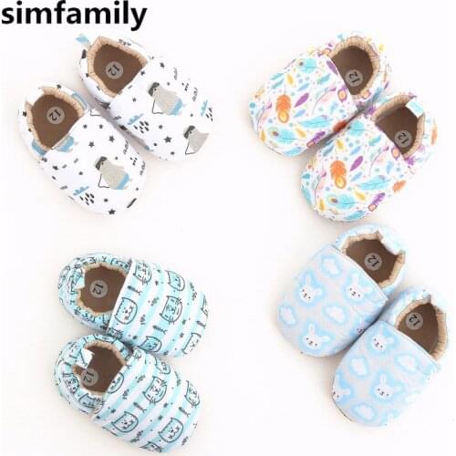 [simfamily]Baby Shoes Newborn Soft Infant First Walkers Shoes Cute Cartoon Printed Shoes Toddler Shoes Baby Boy Girl Shoes