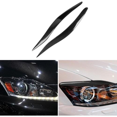 For Lexus IS250 IS300 IS200 2006-2012 Real Carbon Fiber Headlight Cover Eyebrows Eyelids Car Sticker Trim Protector