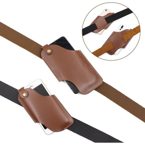 Mens Wrist Hanging Leather Mobile Phone Case Belt Mobile Phone Running Bag Outdoor Sports Mobile Phone Protection Running