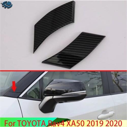 For TOYOTA Rav4 Hybrid (XA50) 2019 2020 Carbon Fiber Style BRACKET A And C Pillar window cover Trim
