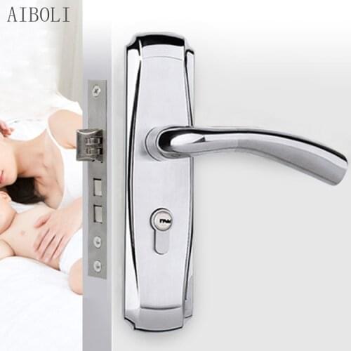 Stainless Steel 304 Indoor Split Door Lock Bedroom Room Silent Mechanical Wooden Door Handle Lock