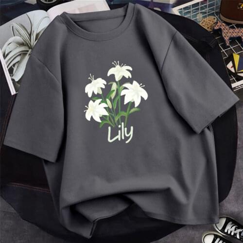 Summer Cotton Women Tees Kawaii Narcissus Printing Harajuku Anime Tshirts Clothing Loose Short Sleeved Oversized T-shirts Tops