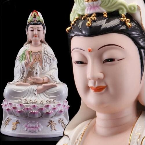 GOOD Asia home altar Worship high grade Porcelain GUAN YIN PU SA BUDDHA efficacious Talisman buddha family BLESS Mascot statue