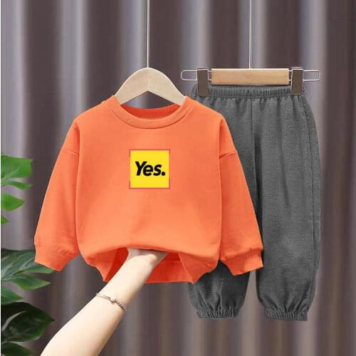 Kids Clothing Set Baby Girls Multicolor Printed Long Sleeve Top Suit Boys Fashion Casual Pants Two-piece Suit Childrens Clothes