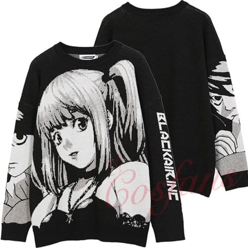 Anime Death Note Misa Amane Cosplay Costume Tops Hoodie Outfit Harajuku Streetwear Korean Oversize Pullover Sweatshirt For Women
