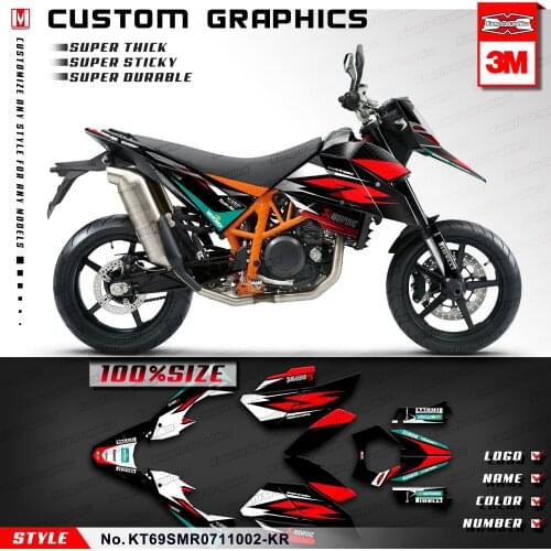 KUNGFU GRAPHICS Personalised Supermoto Sticker Kit Complete Vehicle Wraps for SM SMR 690 2007 2008 2009 2010 2011